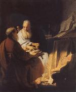 REMBRANDT Harmenszoon van Rijn Two Scholars Disputing oil painting